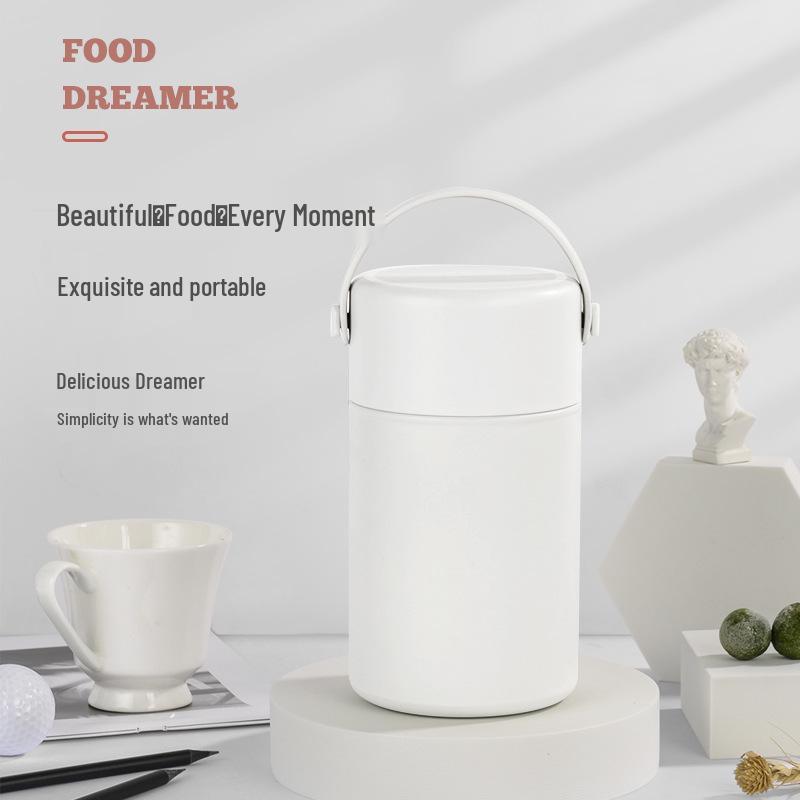 304 Stainless Steel Double-Layer Vacuum Insulated Thermal Flask and Lunch Box, 1050ML