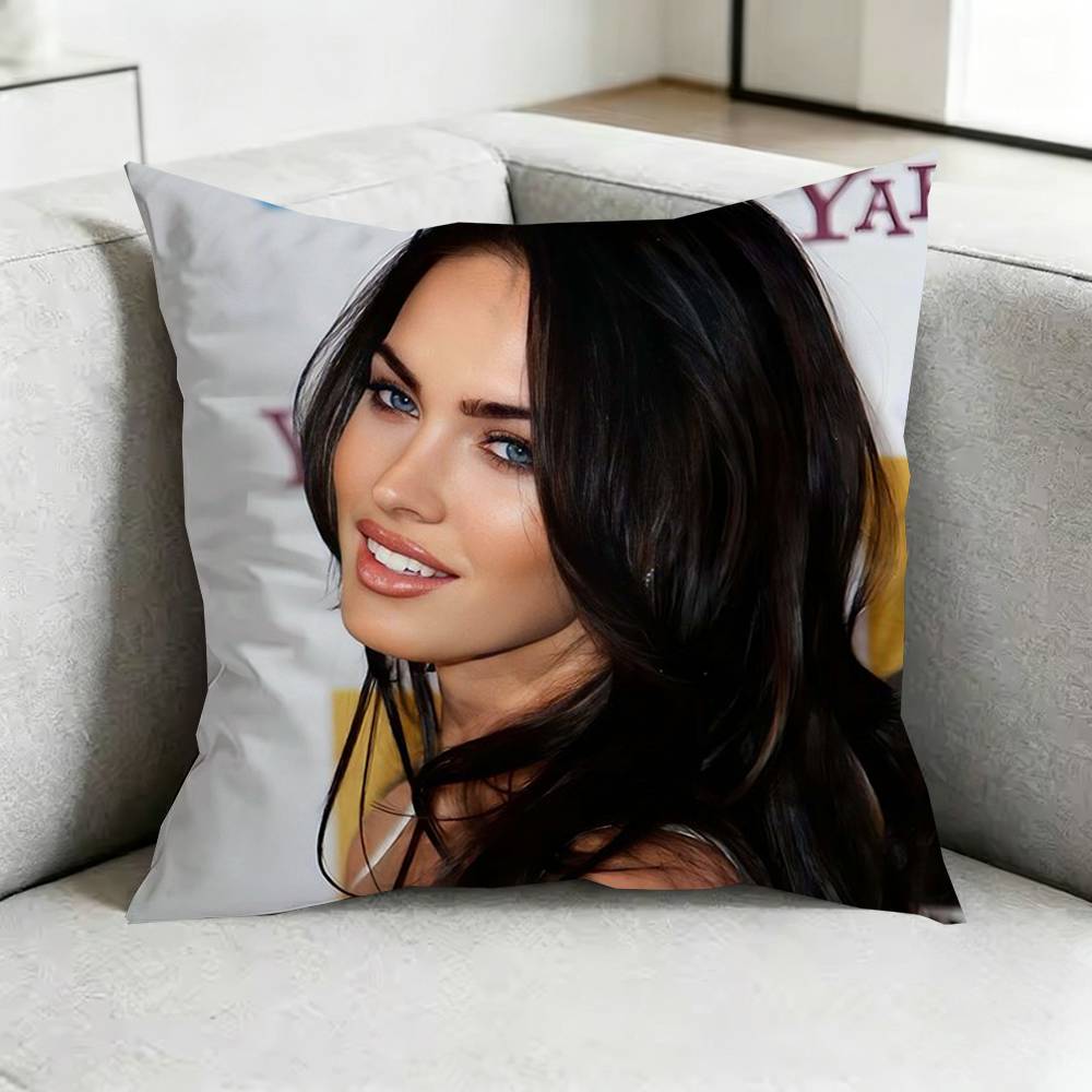 Megan FoxX Actor Model Square DoubleSided printed Pillow Case Bedroom Bedside Pillow Sofa Cushion Cover Gift