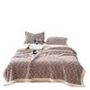 Soft Plush Double-Layer Blanket With Jacquard Winter Warmth Office Nap Bed Use