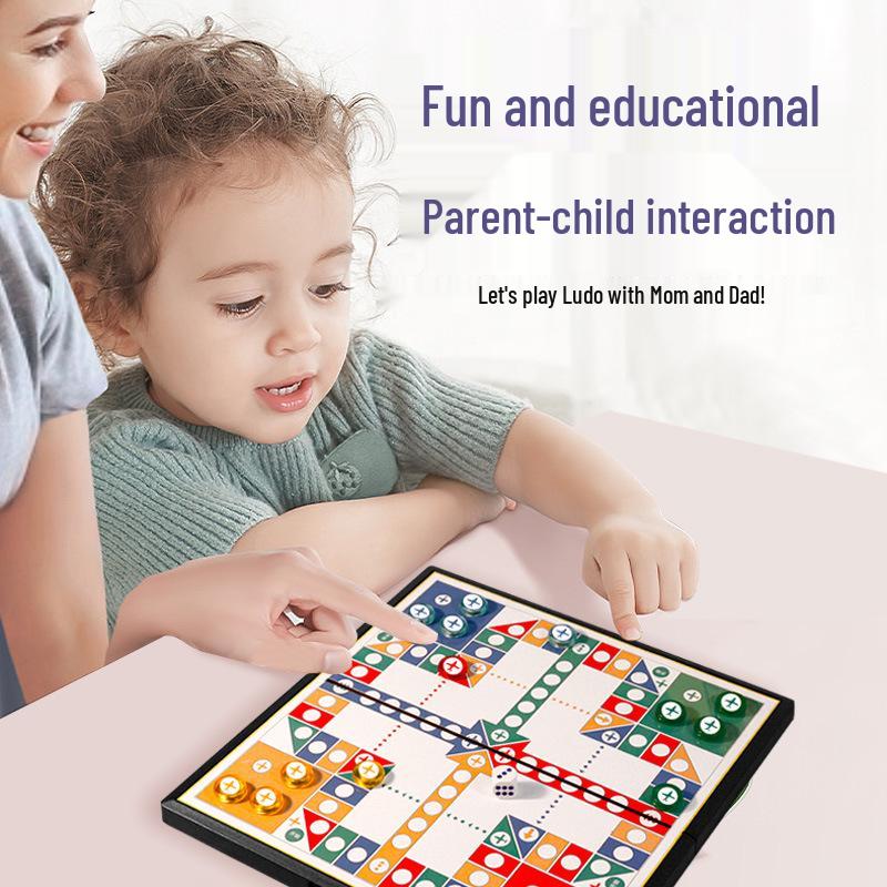 Set de șah magnetic All-in-One: Șah Aeroplan, Gomoku, Go, Xiangqi, Dou Shou Qi, Dame, Șah Militar - Jucărie Educativă pentru Copii