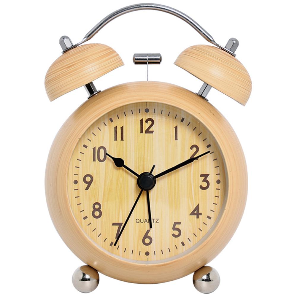Children Round Alarm Clock Silent Non-ticking Battery Operated Electronic Table Clock Night Light Type B#0