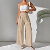 Women Fashion Casual Trousers High Waisted Wide Leg Pants