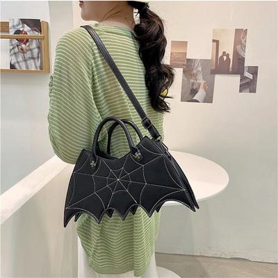 Szykowna Torebka Damska ze Skóry PU Nietoperz Pająk, Torba na Ramię Crossbody, Kreatywna Zabawna Halloweenowa Osobowość Dziewczęcy Trend Torba Tote