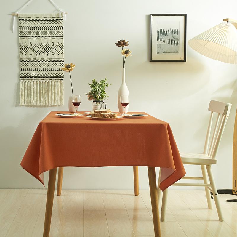 Nordic Minimalist Solid Color Tablecloth Water-resistant and Oil Resistant Restaurant Tablecloth Available in Multiple Colors