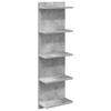 Wall Shelf Concrete Grey 30 X 15 X 100 Cm Engineered Wood