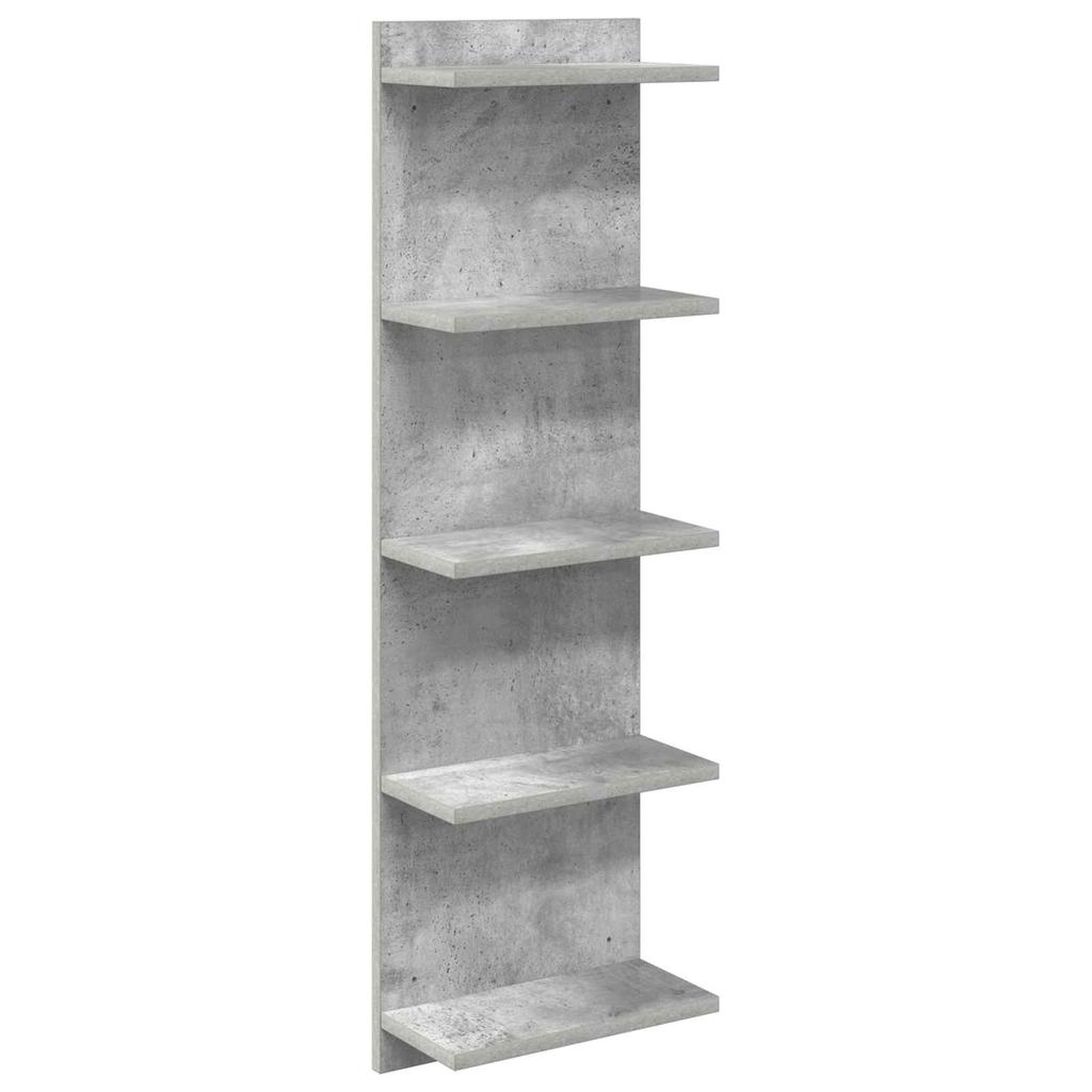 Wall Shelf Concrete Grey 30 X 15 X 100 Cm Engineered Wood