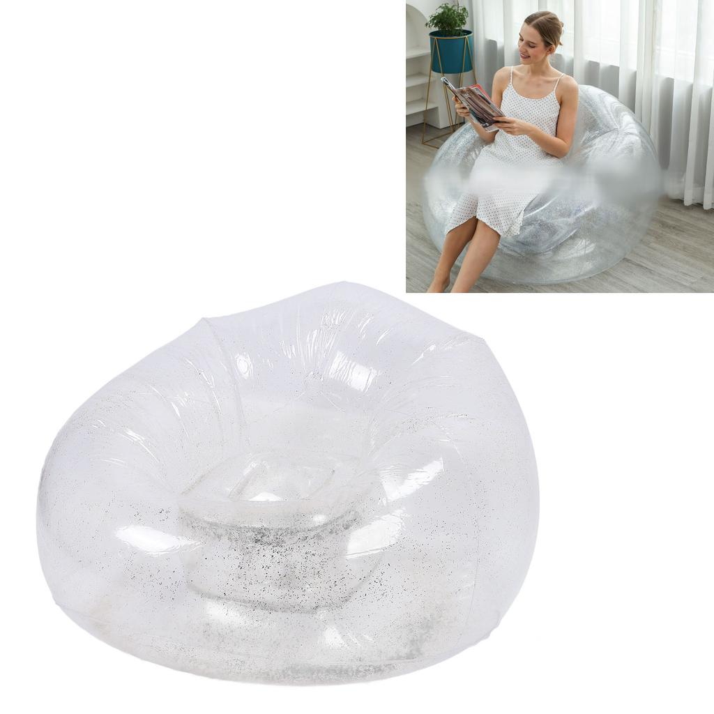 Inflatable Chair Comfortable Relaxing Transparent Ergonomic Space Saving PVC Blow Up Couch Chair