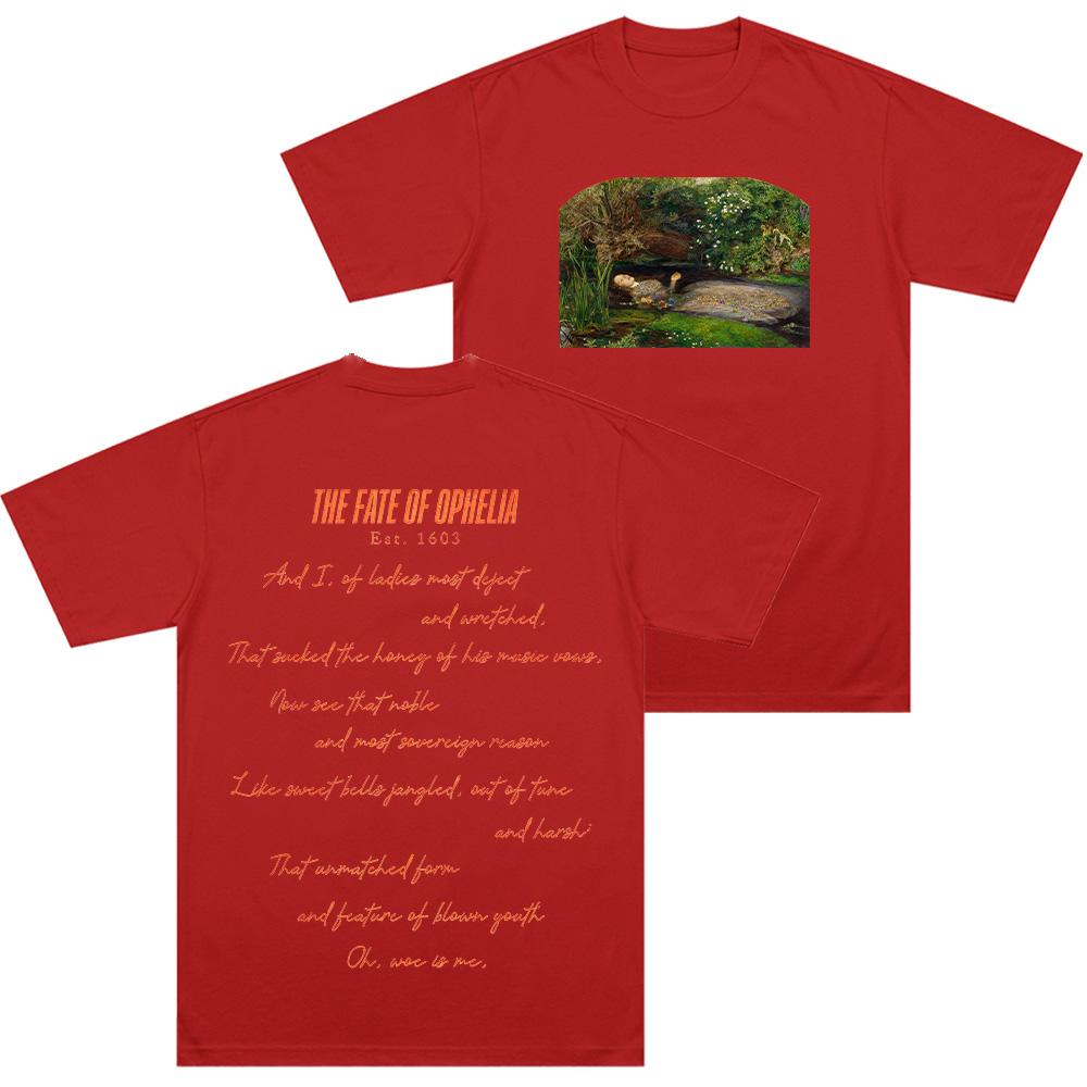 

The Fate of Ophelia T Shirts TS Ophelia Music Clothing Unisex Cotton Y2K Top The Life of A Showgirl Fan Lovers Gift T-shirt Soft XXL красный