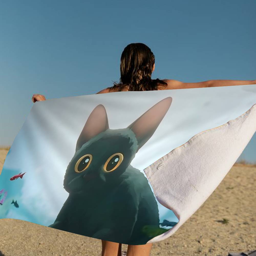 

Movie F-Flow Cat Microfiber Beach Towel Absorbent Quick Dry Soft Yoga Swimming Resort Mountain Climbing Towel W30*H60(CM)