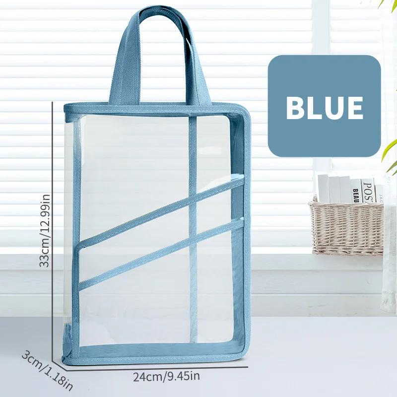 

L-Shaped Student Teacher Books Storage Bag Large Capacity Stationery Organizer Bag Folders School Office Supplies Stationary Bag синий