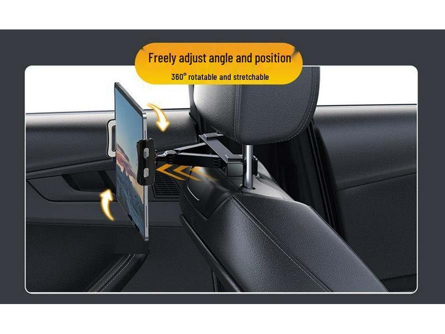 Car Rear Seat Telescopic Tablet & Phone Holder Headrest Mount Clip