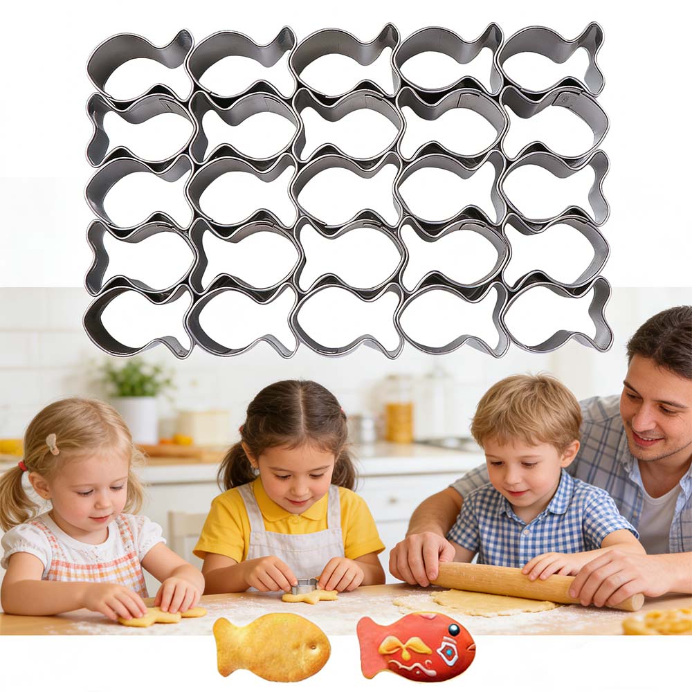 Non-Stick Fish Shaped Baking Mold Stainless Steel Biscuit Cutters Fondant Cookie Cutter  Kitchen