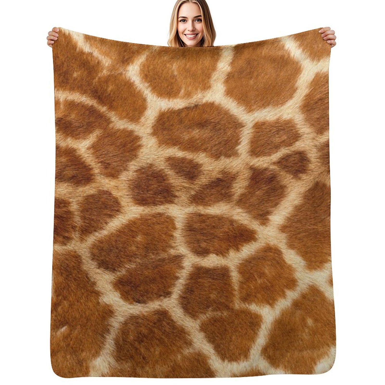 Exquisite Fashion Items Unisex Light Giraffe Skin Throw Blanket Cozy Blanket For Travel Camping Picnic