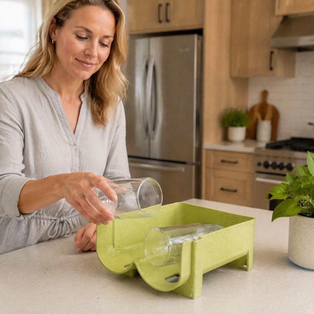 2PCS Green Can Organizer Layered Structure Stackable Can Holder Drink Storage Holder  Refrigerator
