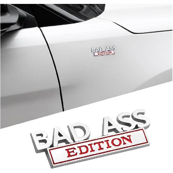 Bad Ass Edition Emblem for Car, Auto Fender Bumper Hood Trunk Door 3D Badge Sticker Decal, Automotive Exterior Decoration Replacement Accessories,