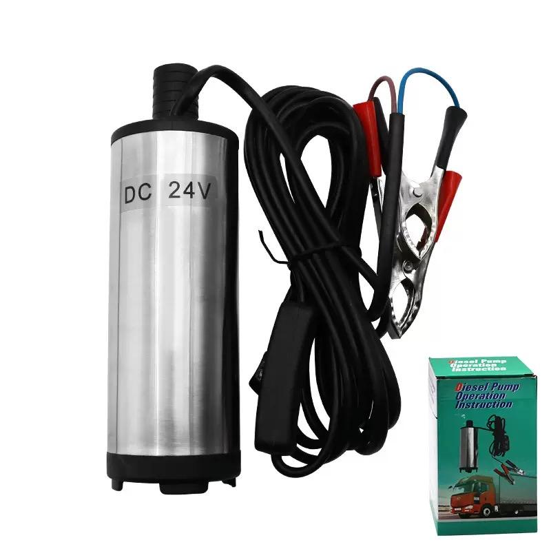 12 V/24 V DC elektrische Tauchpumpe Kraftstofftransferpumpe Edelstahlgehäuse 33 l/min zum Pumpen