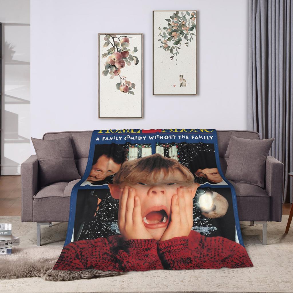 Home Alone Merry Christmas Super Soft Blankets Travel Plush Bedding Throws Couch Chair Flannel Bedspread Sofa Bed Cover