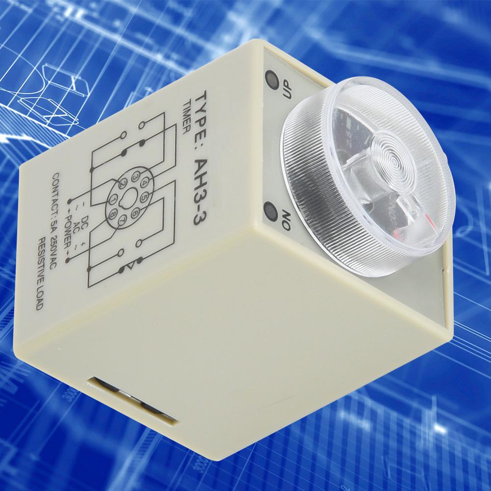 AH3 3 Zeitrelais Elektronischer Typ Einstellbares Auslöseverzögerungszeitrelais 8 Pins 3S (DC24V)