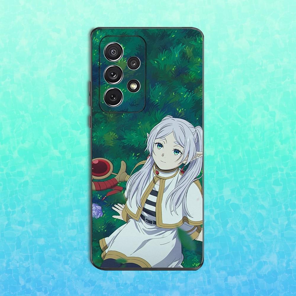 Cute F-Frierens Animation Phone Case For Samsung S25,S24,S23,S22,S21,S20,S10,Ultra,Plus,Lite,FE,Soft Silicone Black Cover
