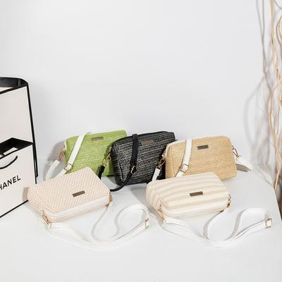 Nischen-Tasche Damen Neue gewebte Schultertasche Umhängetasche Mode Stroh-Strandtasche