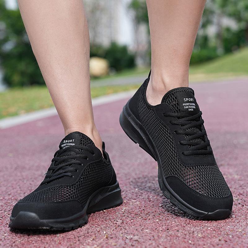 Summer Men Casual Shoes Lightweight Lace-up Sneakers Men Breathable Mesh Walking Shoes Fashion Mens Gym Shoes Plus Size 39-48
