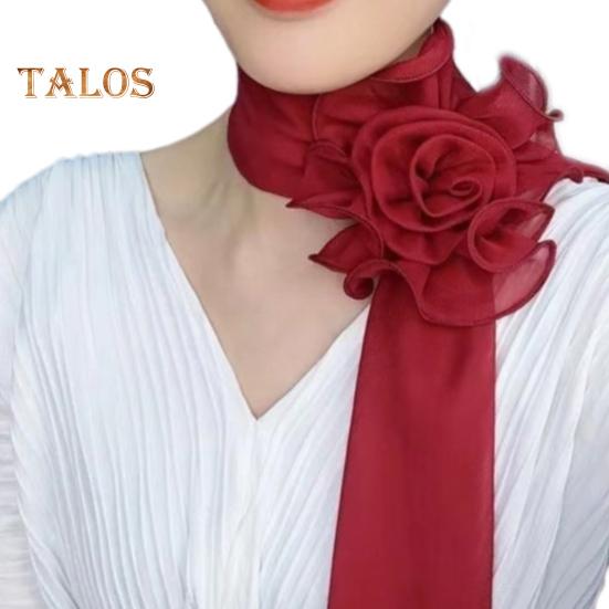 Langer Schal aus Chiffon-Satin mit Blumendekor, atmungsaktiv, vielseitiger Strandschal, Sonnenschutz, Chiffon-Schal für den Alltag