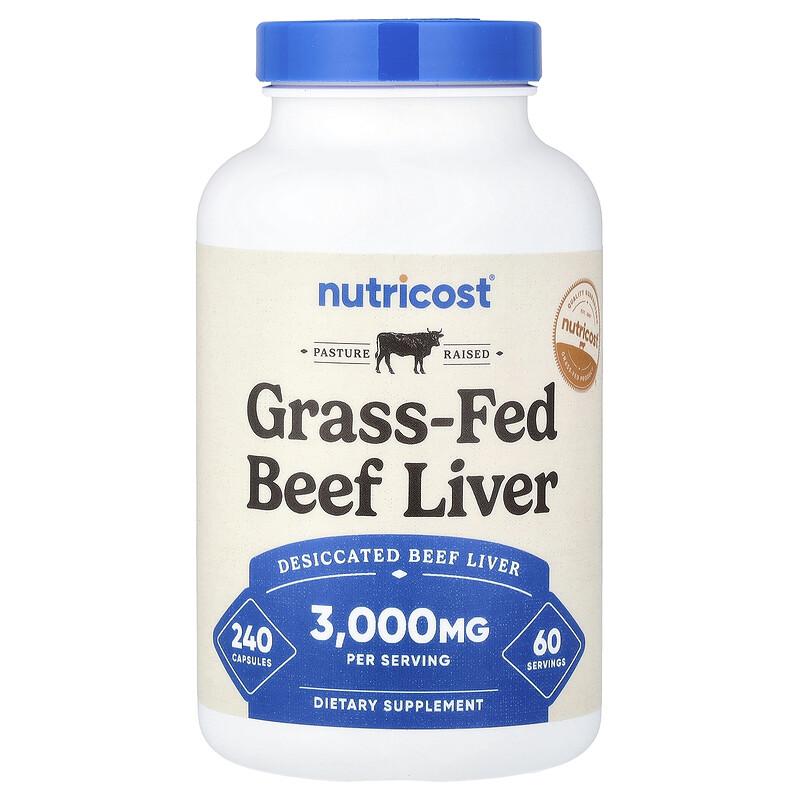 Foie de Bœuf nourri à l'herbe, 3 000 mg, 240 Gélules (750 mg par gélule)