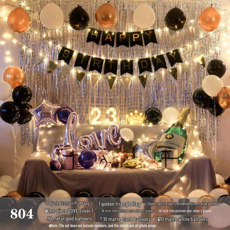 Romantic Birthday Balloon Set: High-End Decorations for Boyfriend or Girlfriend