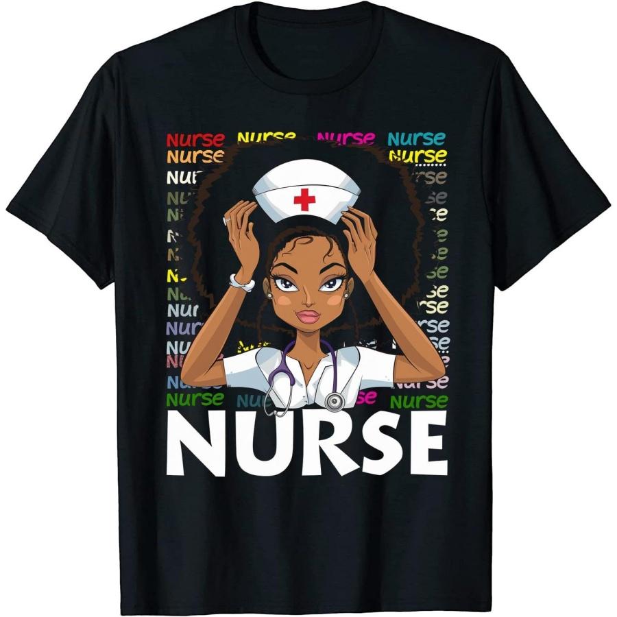 Black Woman Nurse Afro Black History Month Tshirt 9 T-Shirt for Men Women XXXXXL разноцветный