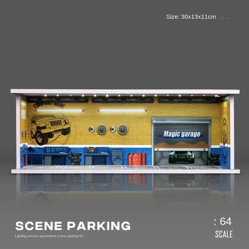 Collector 1/64 Garage Parking Lot Alloy Car Model Car Scene Storage Display Box Car Model Replica Collection Toys for Boys