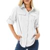 Womens Fishing Shirts Uv Block Quick Dry Long Sleeve Cargo Shirts Breathable Mesh Outdoor Trekking Hiking Blouses