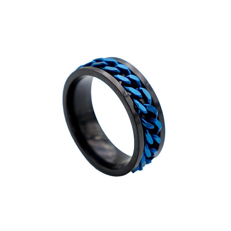 Personalized Men'S Rotatable Chain Titanium Steel Ring Niche Decompression Open Bottle Beer Ring