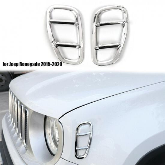 Turn Signal Light Fender Lamp Cover Trim Farme for Jeep Renegade 2015-20 Chrome