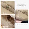 Warm Fisherman Hat for Women In Autumn and Winter, Hepburn Style, Fleece-lined, Octagonal Hat That Makes the Face Look Smaller, Versatile Plush Hat