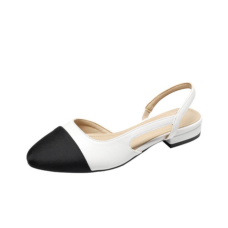 Summer Women's Leather Slingbacks Women's Sandals Flat Heel Formal Ladies Shoes Sexy Party Sandals Dress Wedding Party Shoe