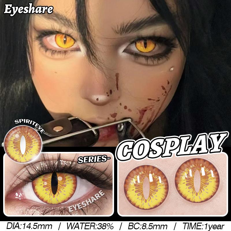1 Pair Halloween Color Contact Lenses for Eyes Red Cosplay Eyes Lens White Multicolored Lenses Yearly Blakc Lenses