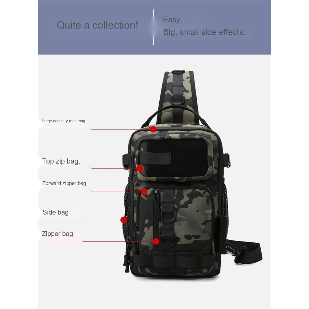 Crossbody Bag Unisex Oxford Multi Pocket Fishing Outdoor