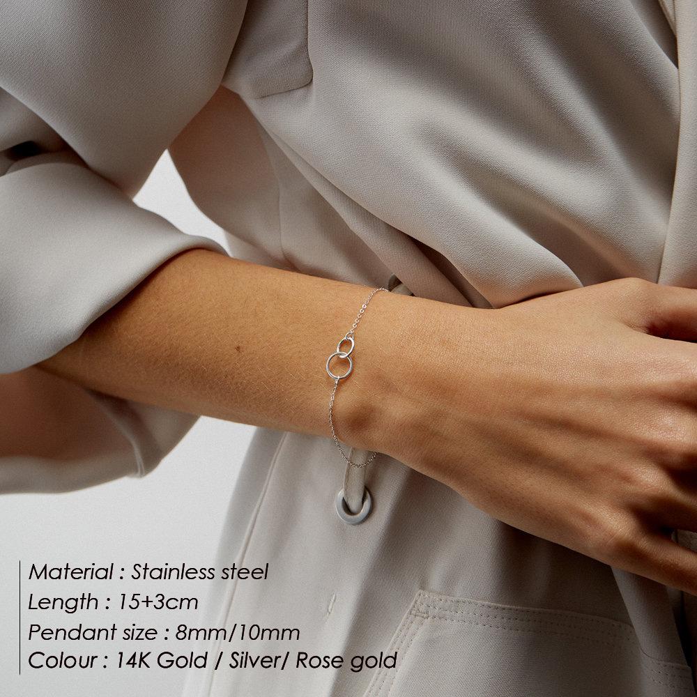 Chihang Geometric Double Circle Hammered Texture Bracelet – Women's Simple, Fashionable, Versatile Gift.