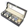 2/3/6/10/12 Grids Jewelry Box Watch Holder Watch Storage Box Lockable Leather Flocking Cloth Watch Display Box