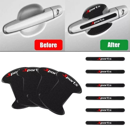 10PCS Car Carbon Fiber Door Handle Bowl Sticker Protector Anti Scratch Cover