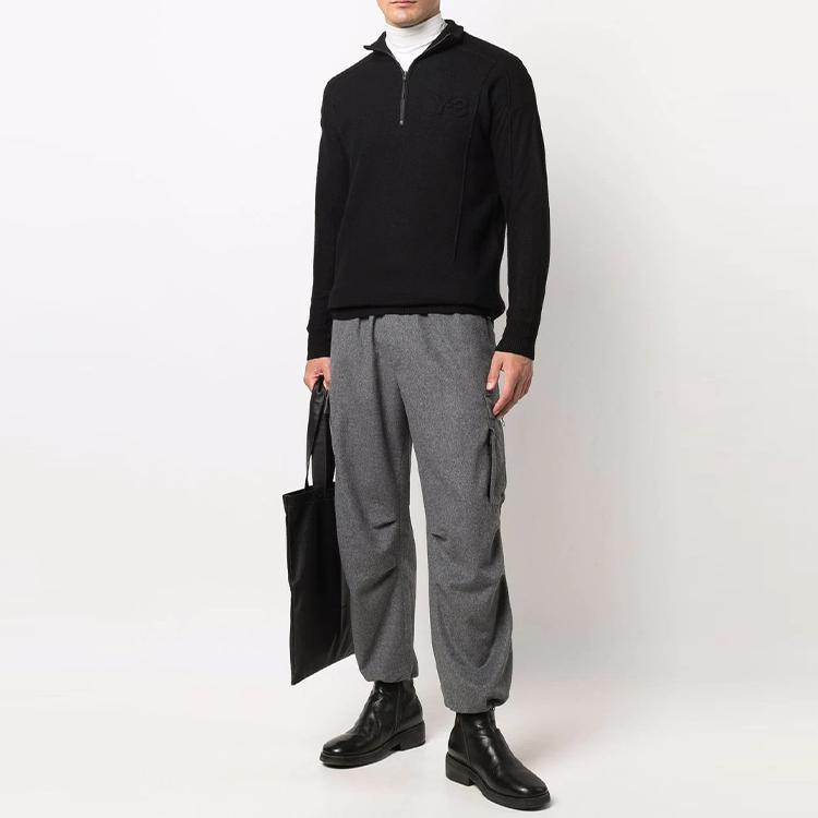 Y-3 FW21 Drawstring Straight Leg Cargo Pants Men Pants Gray HB3392