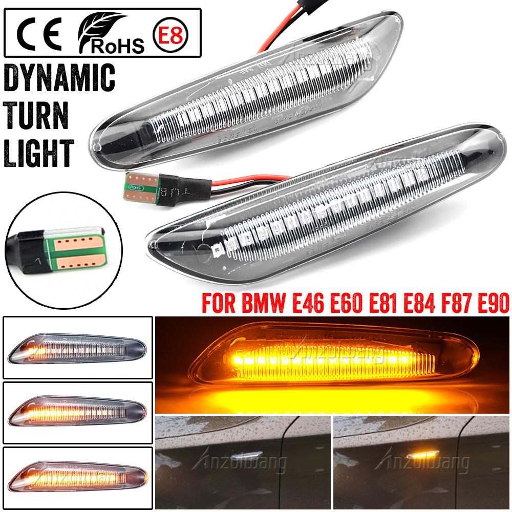 2 Stück LED Dynamische Seitenmarkierungsleuchte Blinkerleuchte Blinker Lampe Signalleuchte Für BMW E90 E91 E92 E93 E60 E87 E82 E46