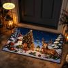 Christmas Entrance Rug Color-Printed For Bedroom, Living Room And Bathroom - Easy To Clean, Suitable For Home Decoration.