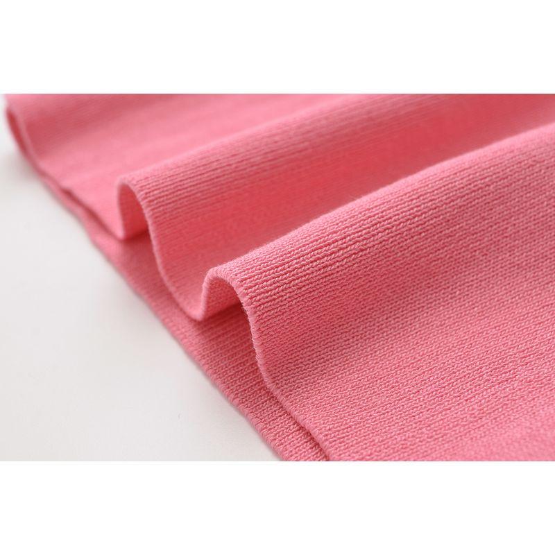 Kaslead New Arrival Women's Clothing Fashion Style Fashion Solid Color Buttons Knitting Short Sleeve Dress 3471011