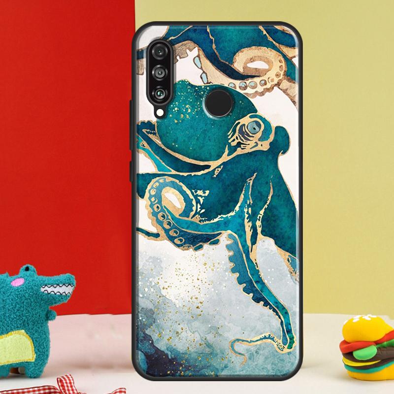 Marine Life Ocean Octopus For Huawei Nova 12i 12s 11i 5T 9 10 SE Y91 Y90 Y60 Y70 Y72 Y61 P60 Pro P20 P40 P30 Lite Case