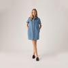 Levi's Vestido Camisa Casual de Mezclilla de Manga Corta Retro para Mujer