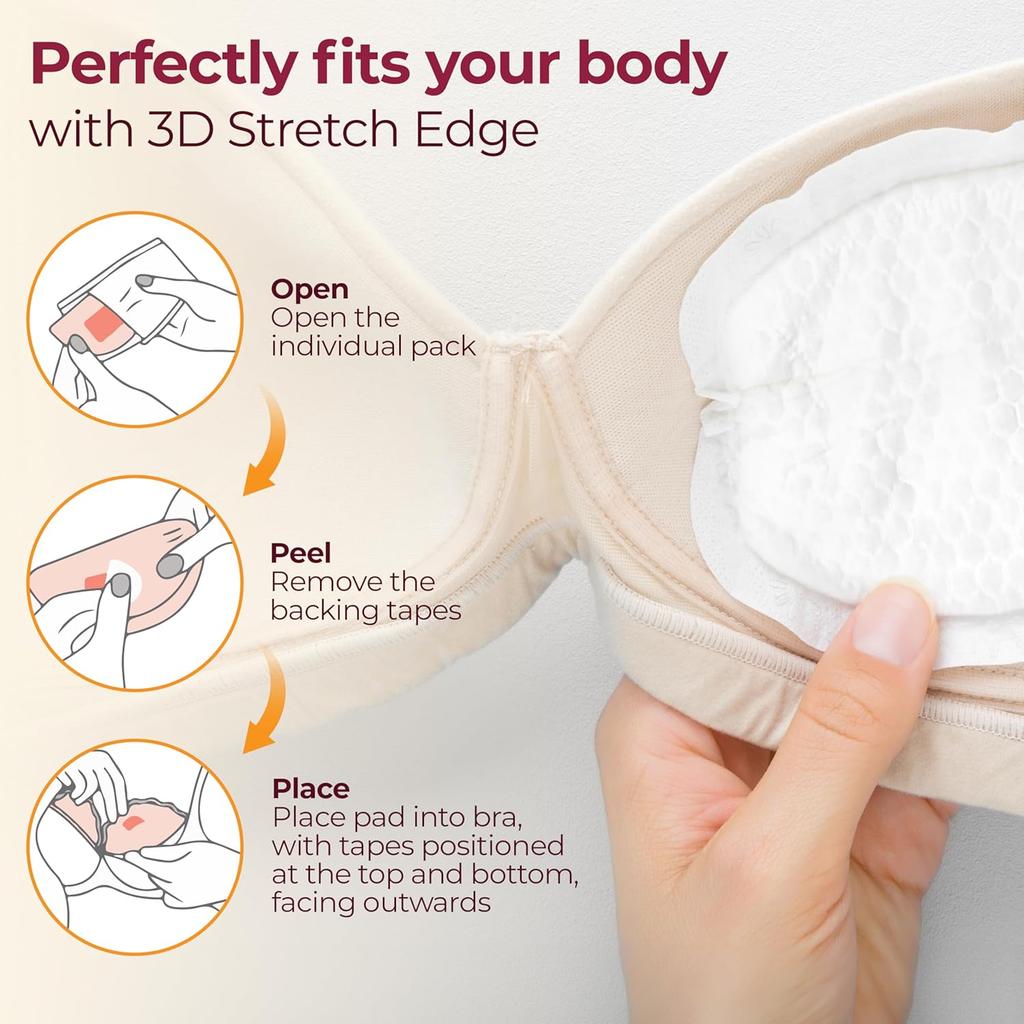 LuvLap Ultra Thin Honeycomb Nursing Breast Pads 48 Pcs Disposable Maternity Pads Highly Absorbent Soft Discreet Fit For Moms