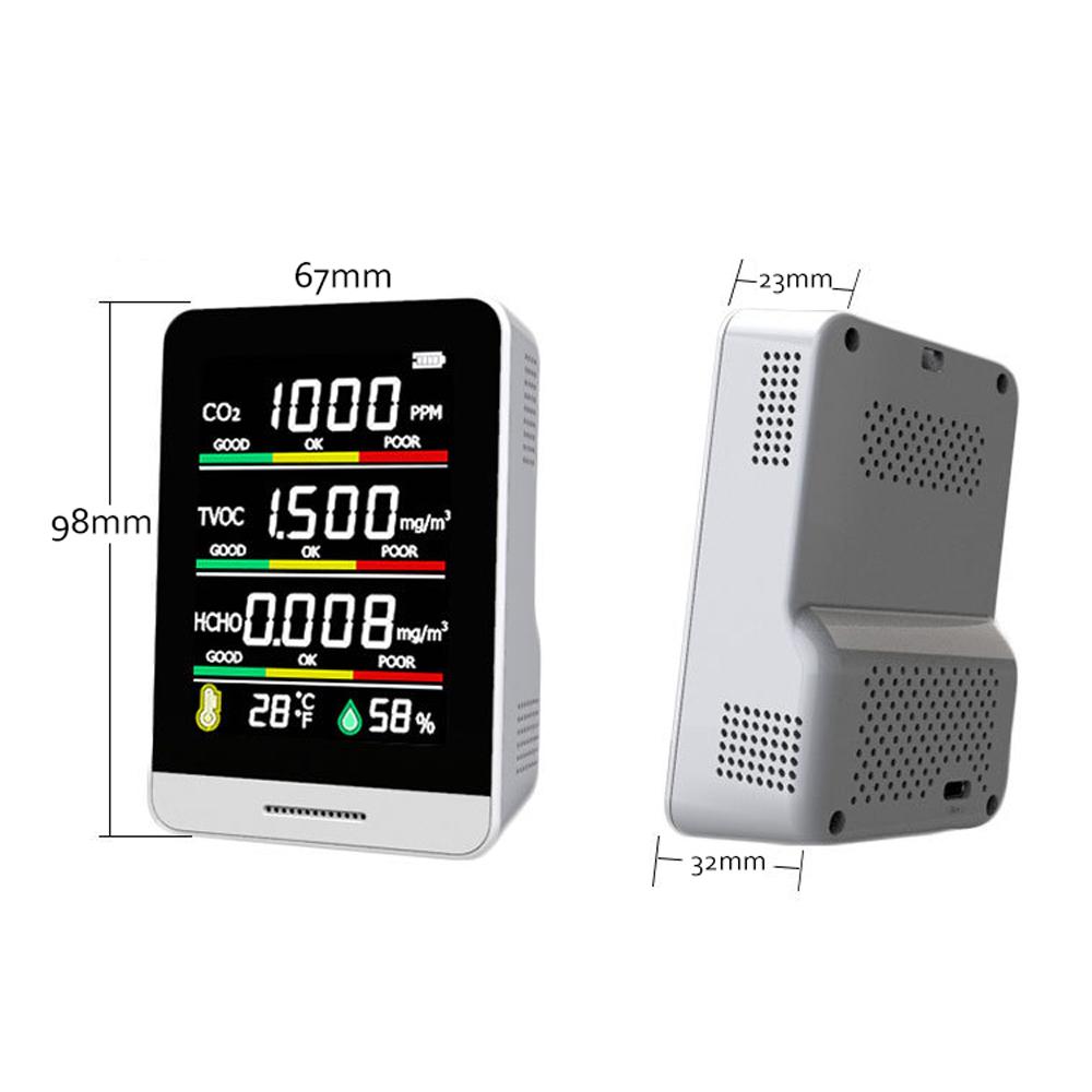 CO2 Detector TVOC HCHO Temperature Humidity Detecting Tool Intelligent Home Life Desktop Indoor