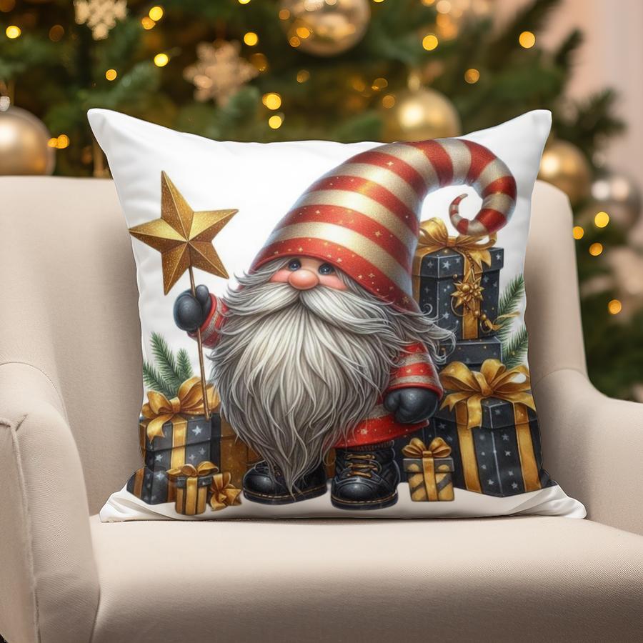 Home Decor Christmas Gnome & Penguin Pillows Suitable For Sofa Bedroom Car Pillow Cover Cushion Rectangular Back Cushion