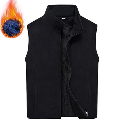 2024 Autumn and Winter Lambswool Vests Men New Warm Padded Stand-up Collar Large Size Casual Trend Jacket Shoulders